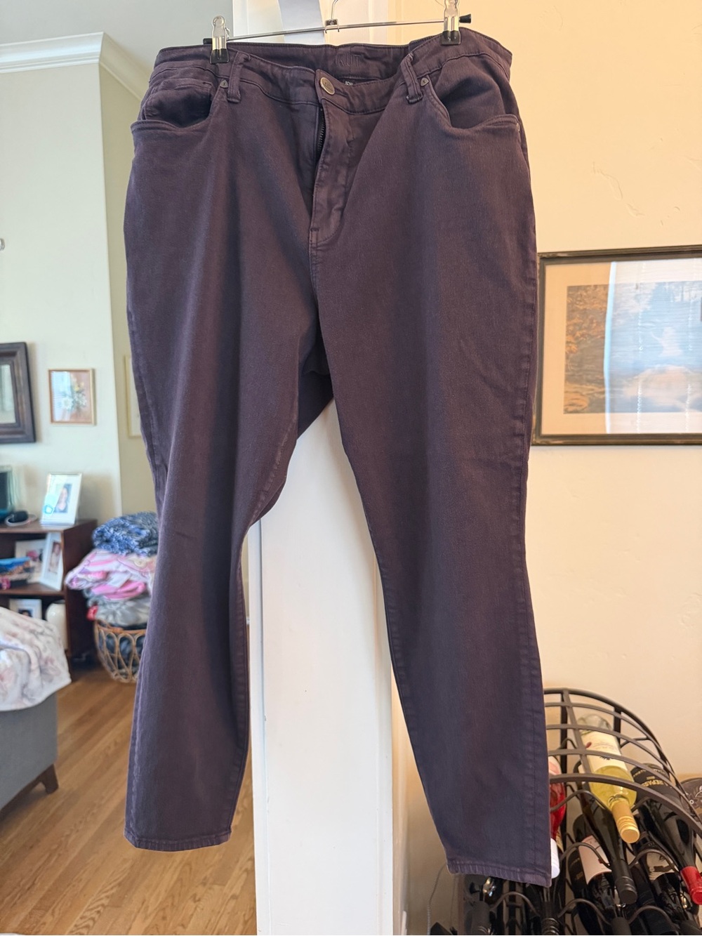 Kut from the Kloth High-Rise Ankle Skinny Jeans in Deep Plum
